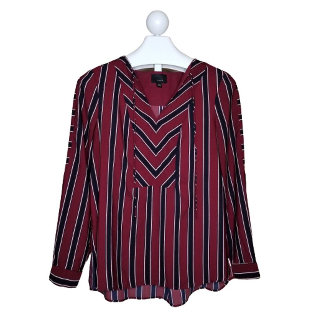 Lumiere Striped Pull Over Blouse Large